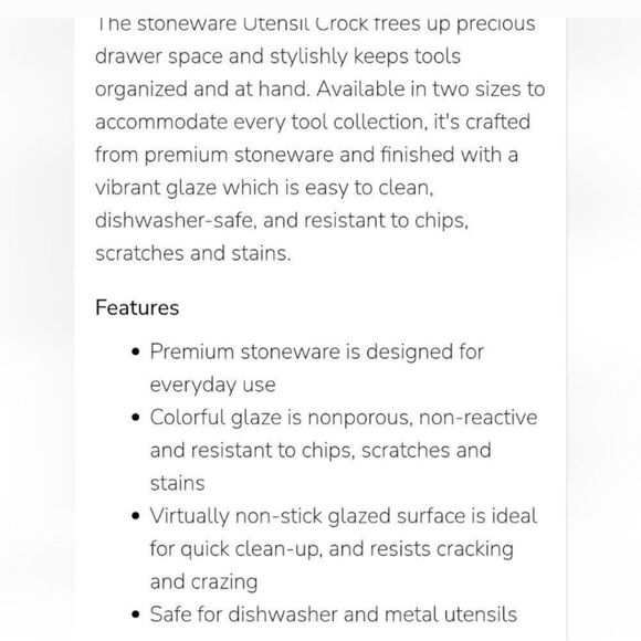 Le Creuset 1L Utensil Crock- Chiffon Pink - Picture 3 of 6